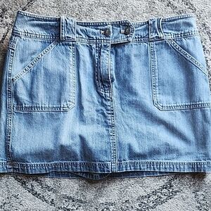 New York & Company Light Blue Denim Mini Skirt